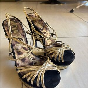 Sam Edelman Gold Strappy Heels